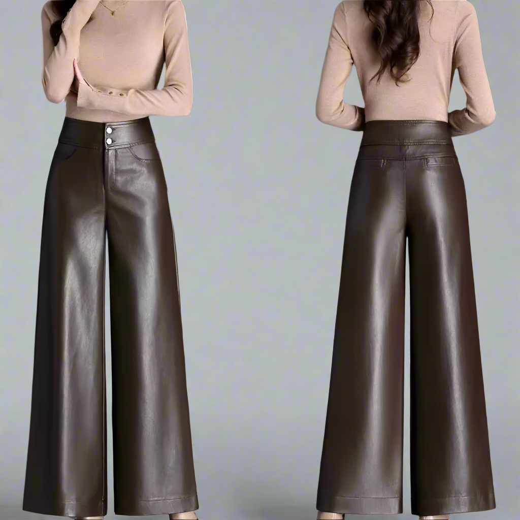 Kvinnors Vida Läderbyxor Trendiga 5