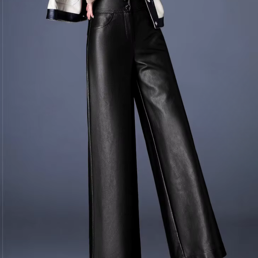 Kvinnors Vida Läderbyxor Trendiga 7