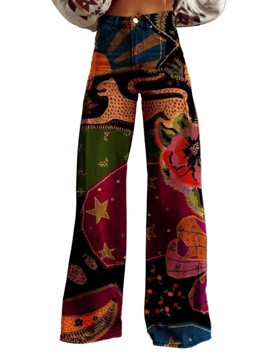 Kvinnors Vintage Boho Byxor Lösa 0