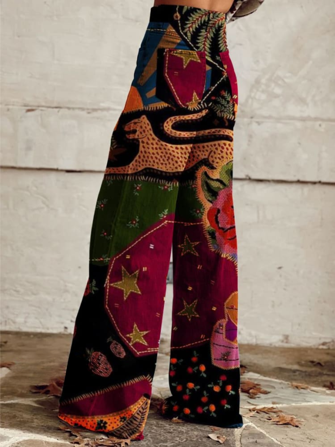 Kvinnors Vintage Boho Byxor Lösa 2