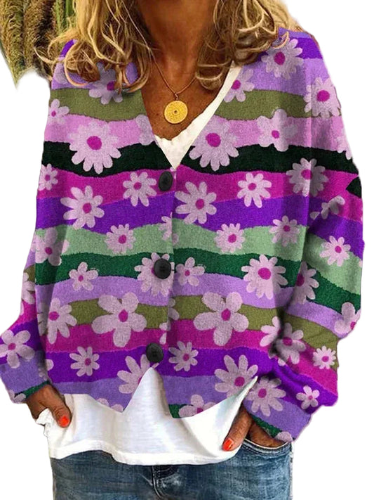 Kvinnors Vintage Cardigan med Knappdetaljer 0