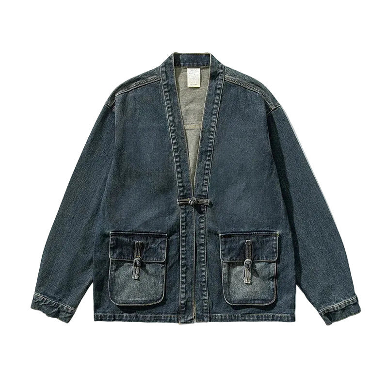 Kvinnors Vintage Denim Kimono 0