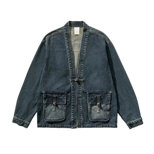 Kvinnors Vintage Denim Kimono 0