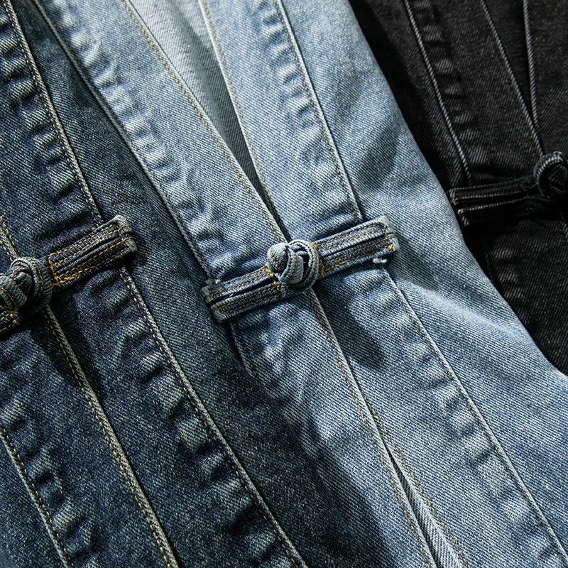 Kvinnors Vintage Denim Kimono 4