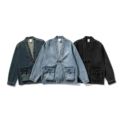 Kvinnors Vintage Denim Kimono 5