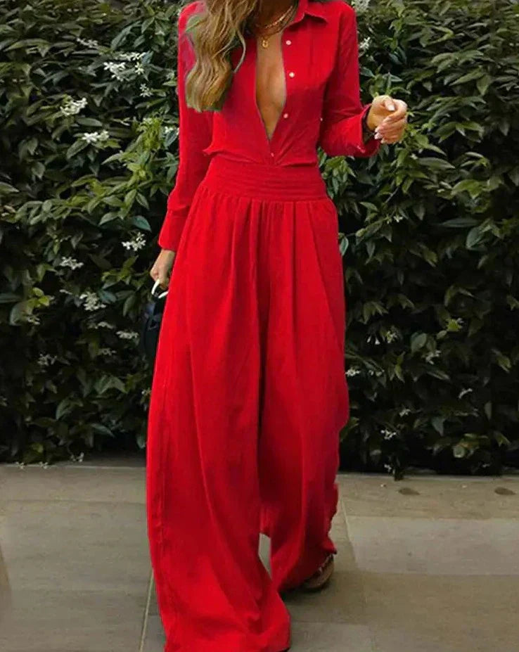 Kvinnors Vintage Jumpsuit med Resår i Midjan 1