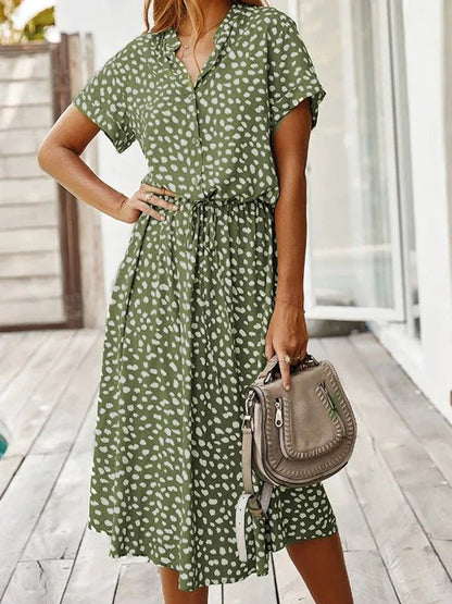 Kvinnors Vintage Klänning Medelärmar Leopardtryck Lätt Material 1