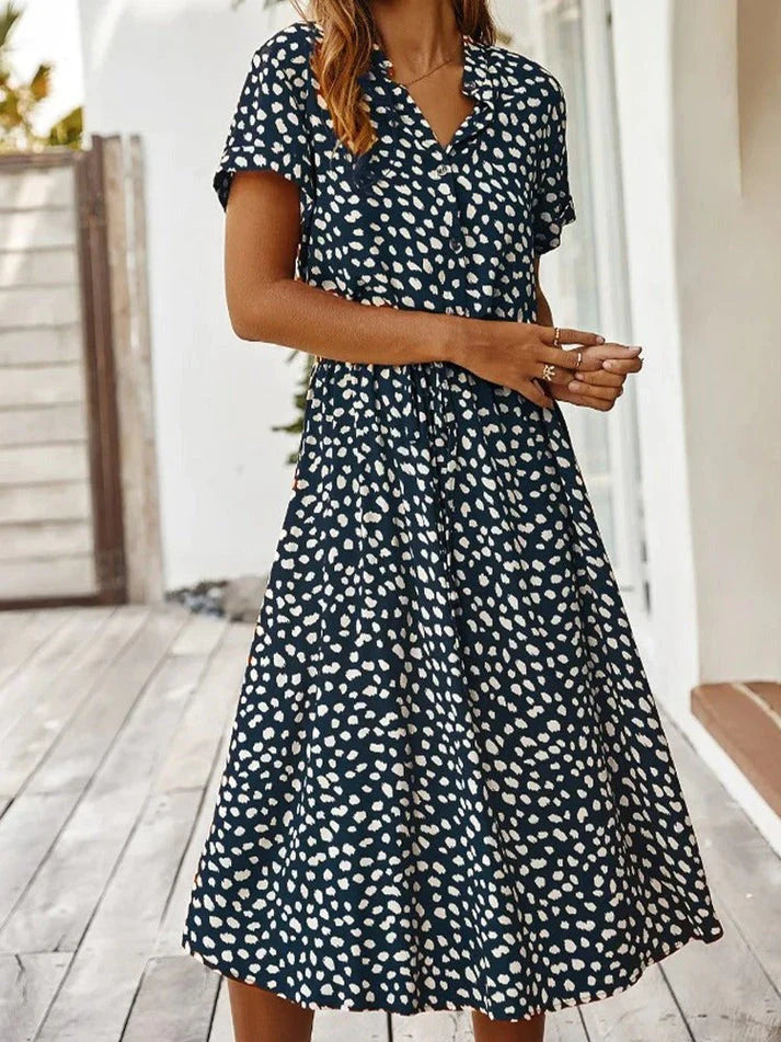 Kvinnors Vintage Klänning Medelärmar Leopardtryck Lätt Material 8