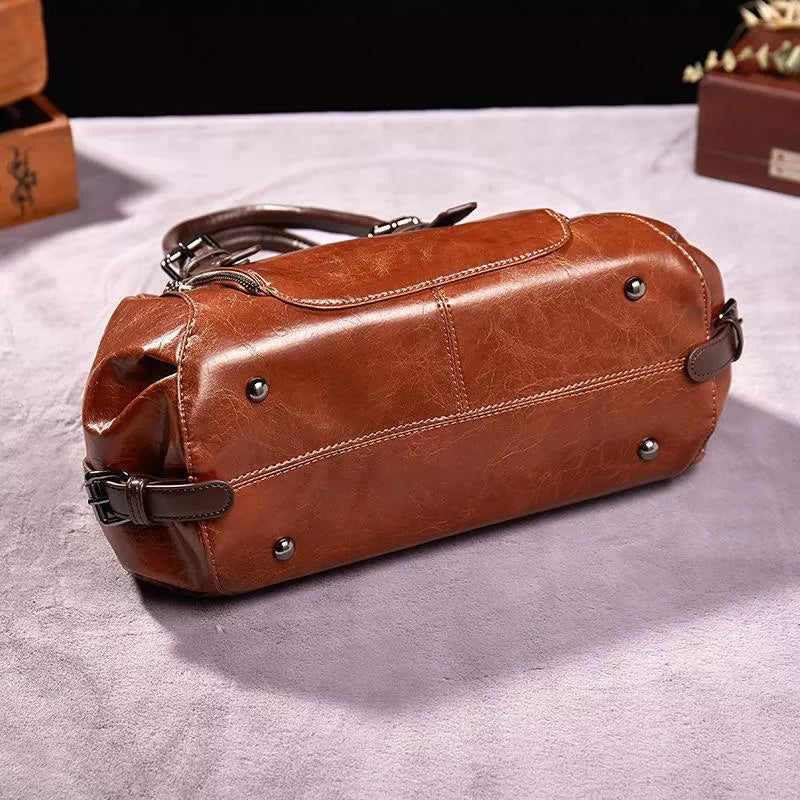 Kvinnors Vintage Läderväska Chic 3