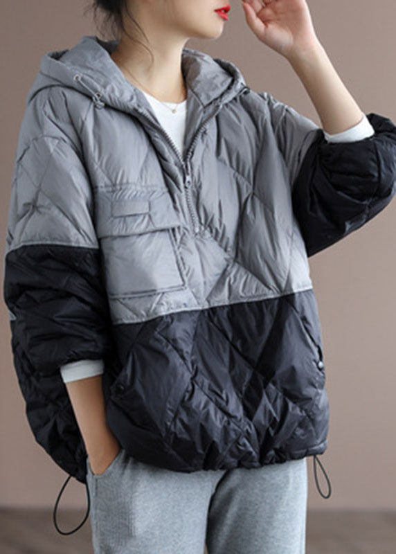 Kvinnors Vinterdunkappa med Huva Boho Stil 2