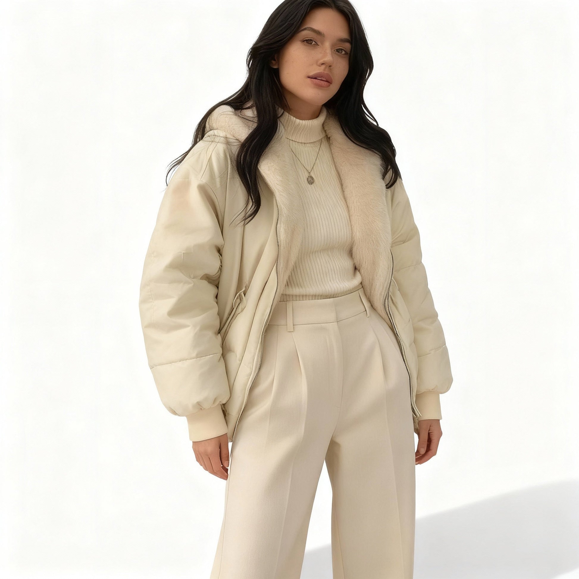 Kvinnors Vinterjacka Oversized Fleece 3