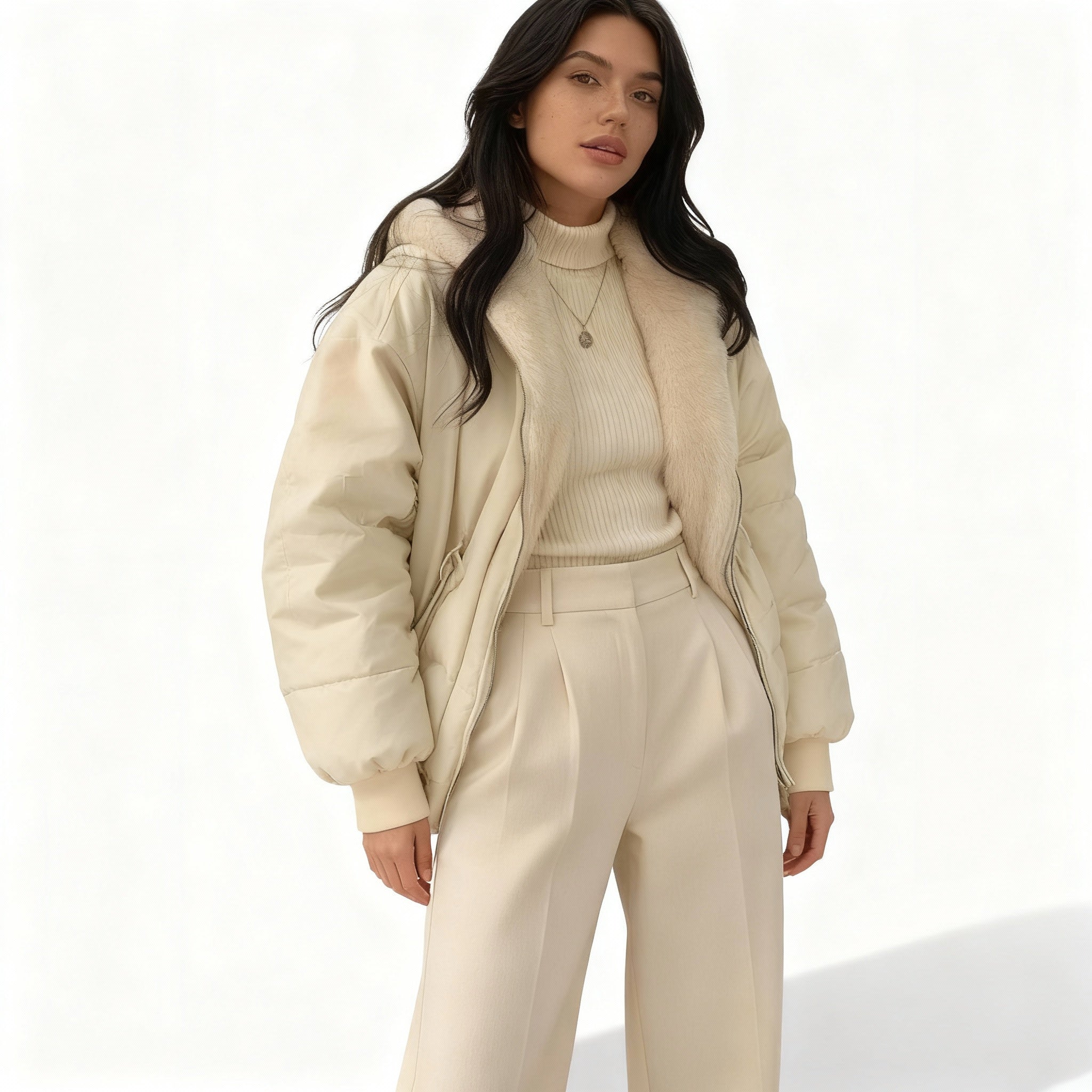 Kvinnors Vinterjacka Oversized Fleece 3