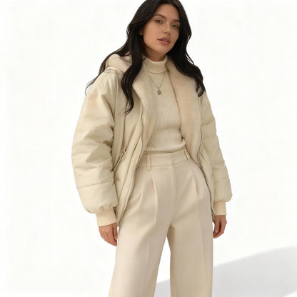 Kvinnors Vinterjacka Oversized Fleece 3