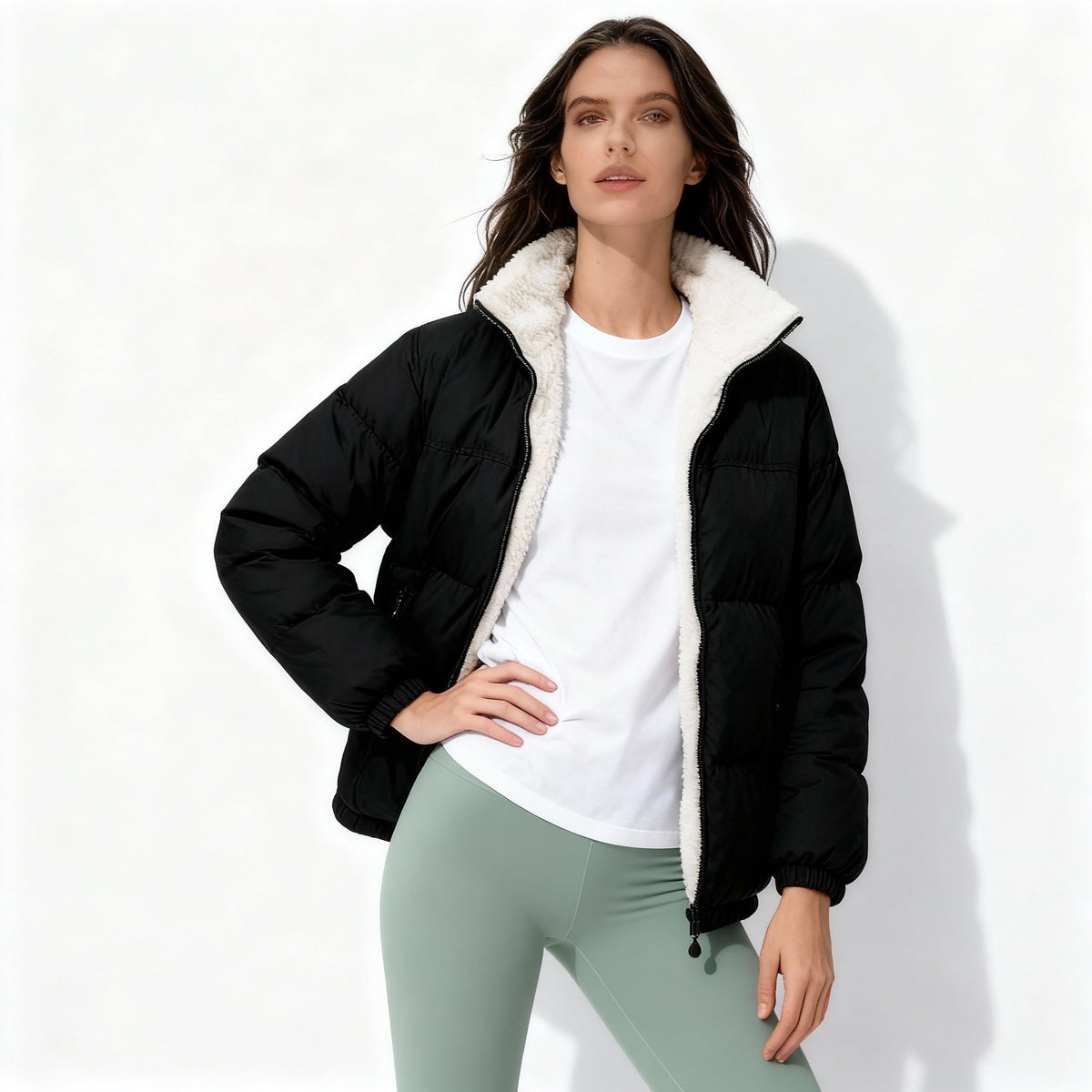 Kvinnors Vinterjacka Quiltad 3