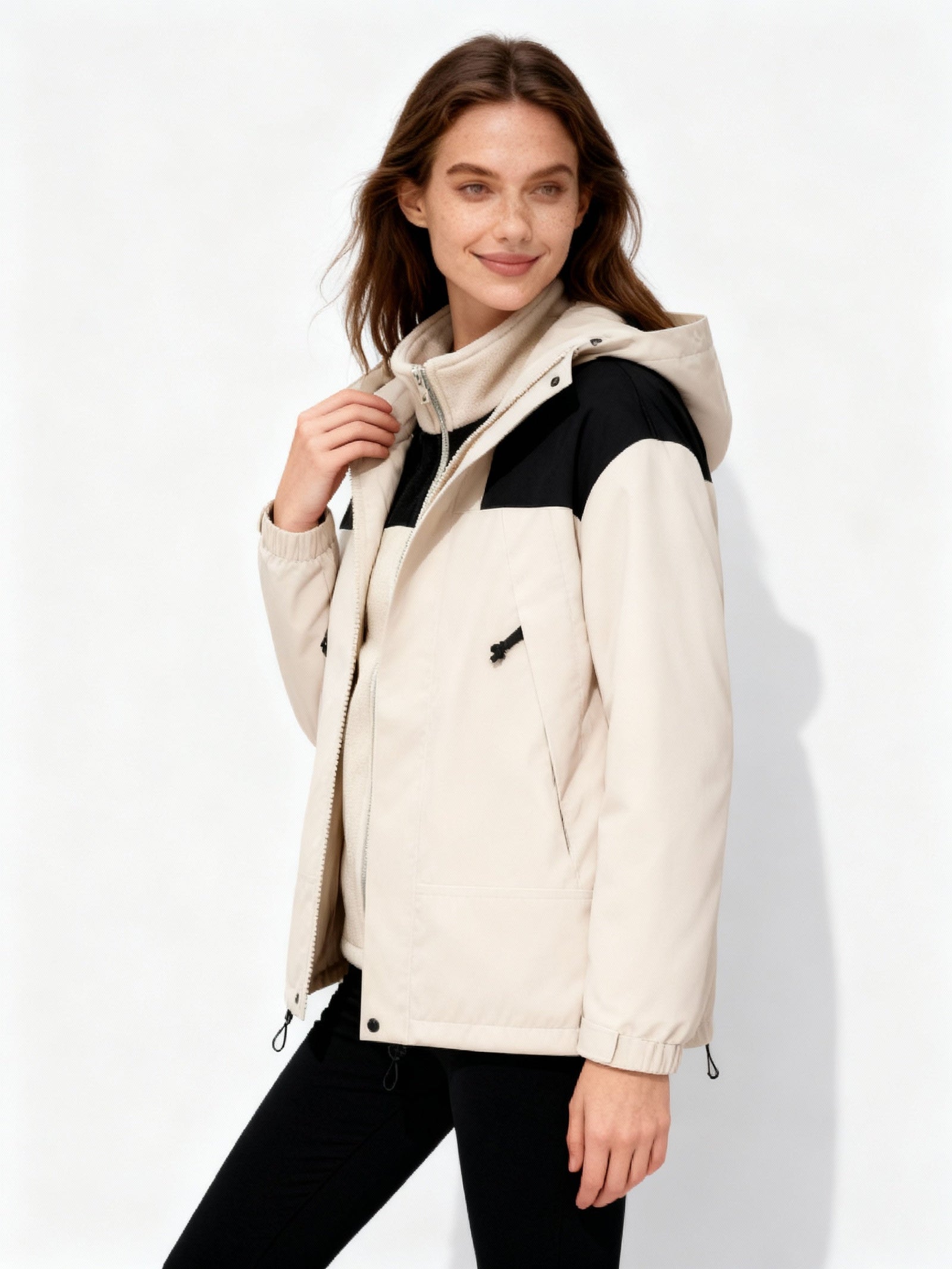 Kvinnors Vinterjacka med Huva och 3 i 1-Funktion 1