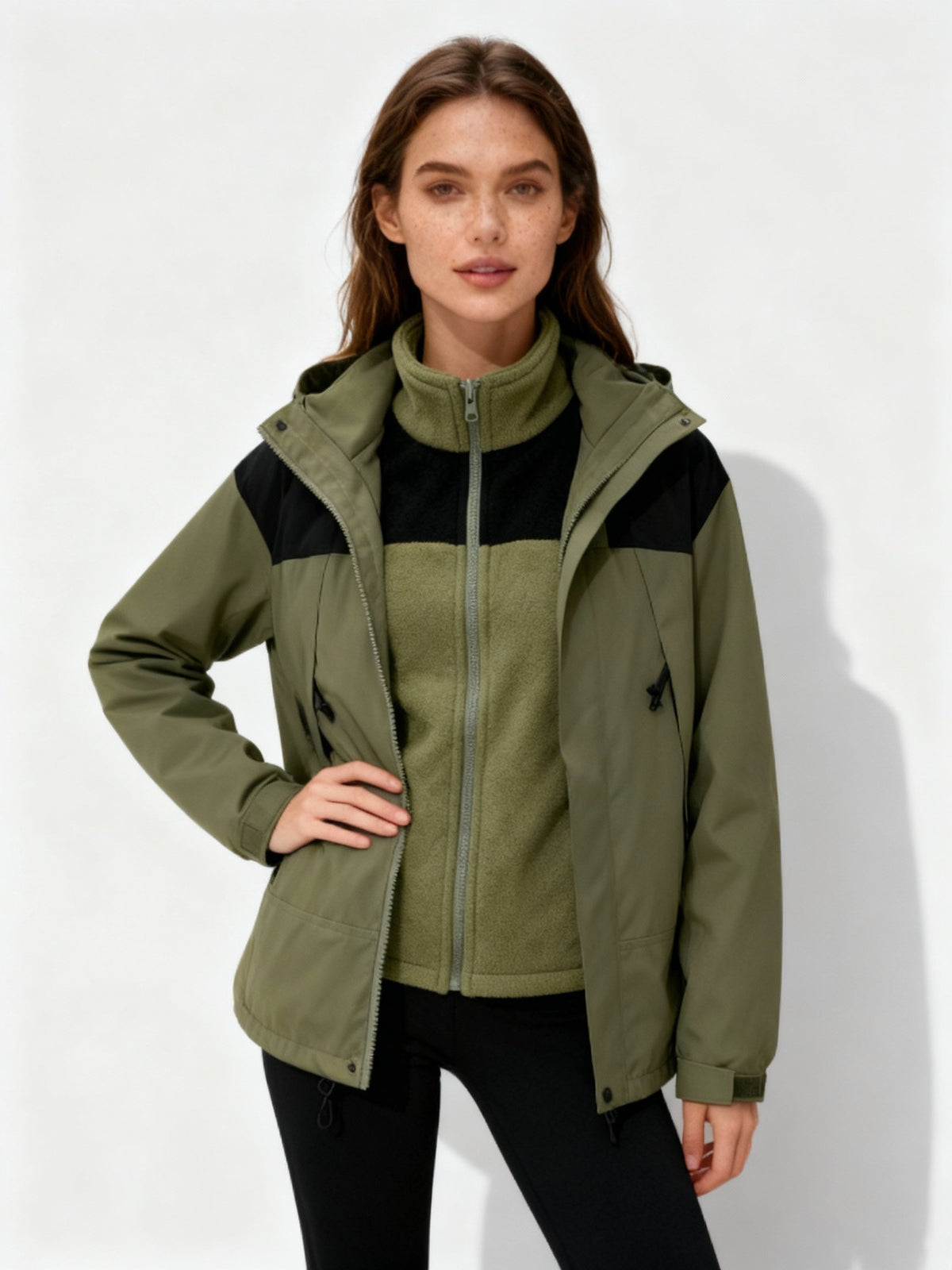 Kvinnors Vinterjacka med Huva och 3 i 1-Funktion 3