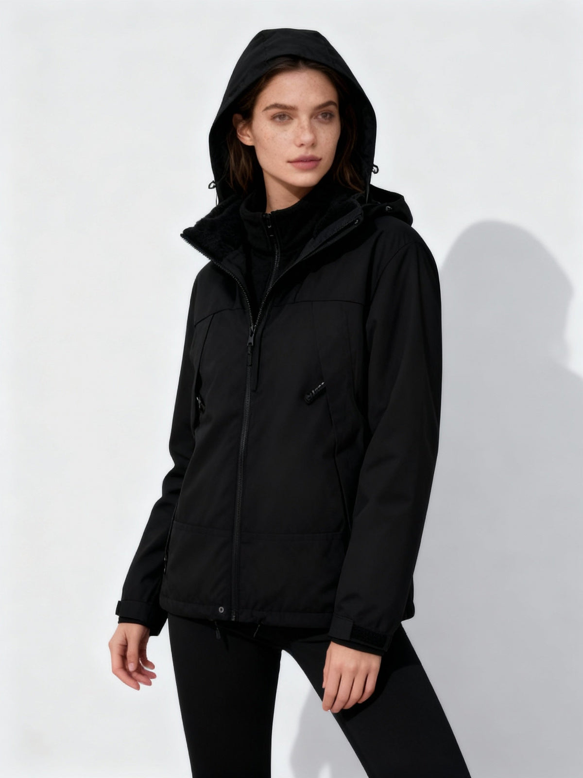 Kvinnors Vinterjacka med Huva och 3 i 1-Funktion 4