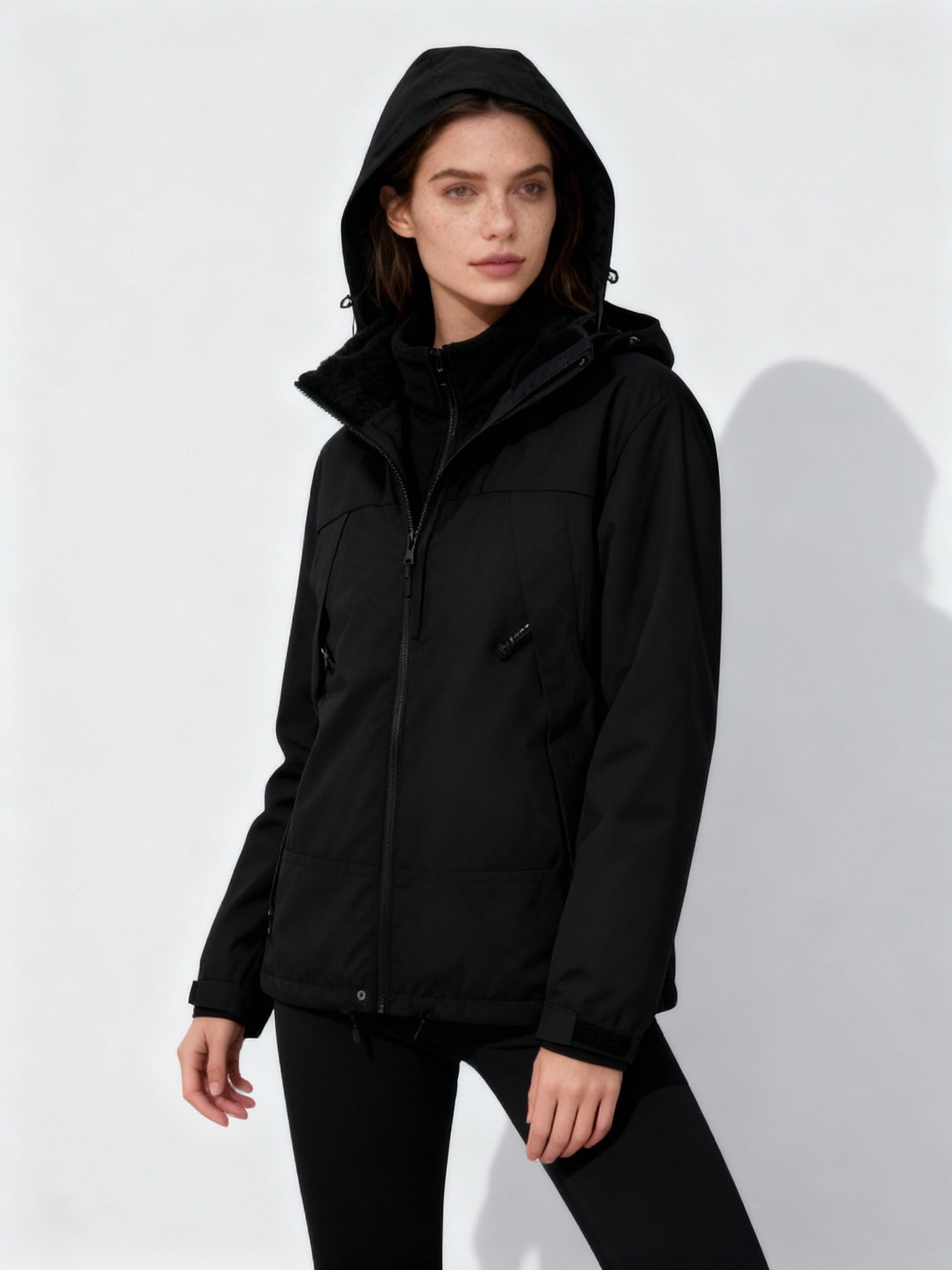 Kvinnors Vinterjacka med Huva och 3 i 1-Funktion 4