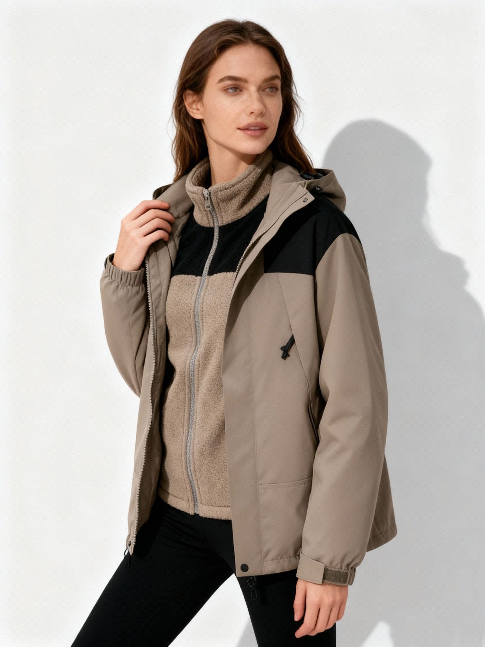 Kvinnors Vinterjacka med Huva och 3 i 1-Funktion 6