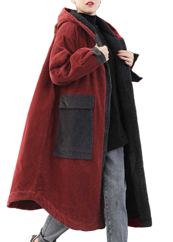 Kvinnors Vinterkappa med Huva och Fickor 0