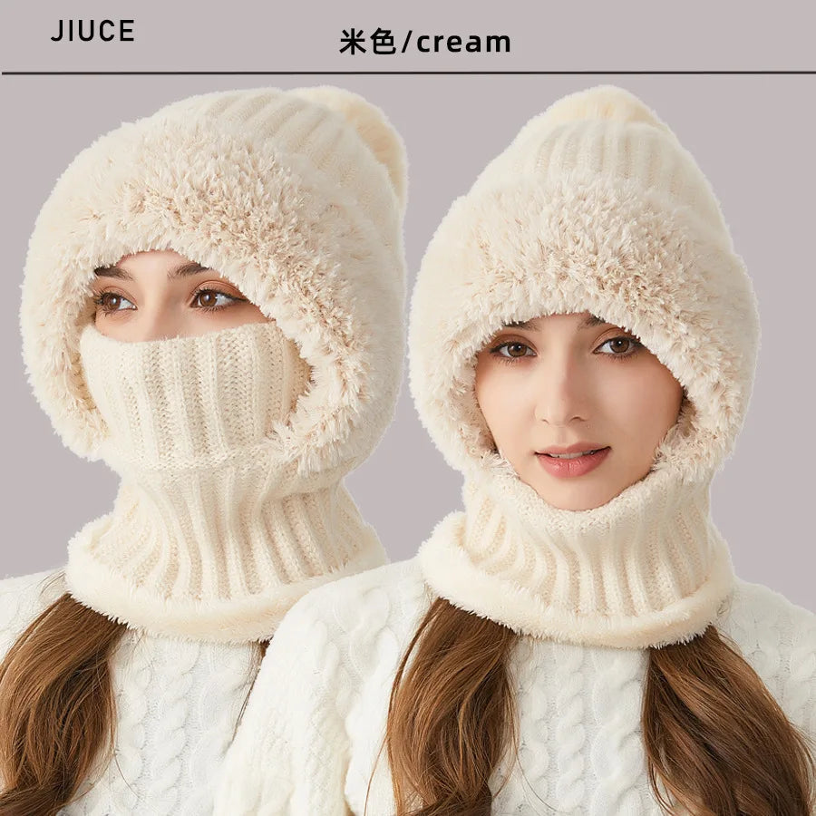 Kvinnors Vintermössa Med Snood Casual 7