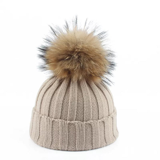 Kvinnors Vintermössa med Pom-Pom Trendig Design 0