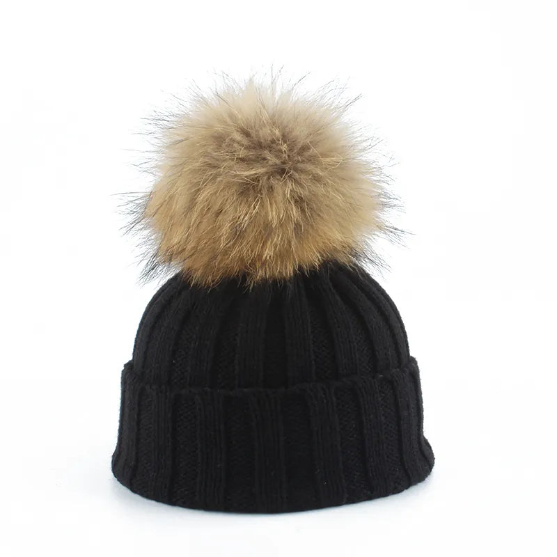 Kvinnors Vintermössa med Pom-Pom Trendig Design 1