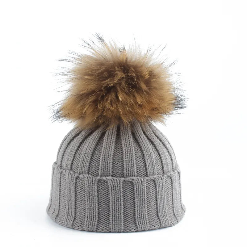 Kvinnors Vintermössa med Pom-Pom Trendig Design 2