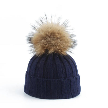 Kvinnors Vintermössa med Pom-Pom Trendig Design 3