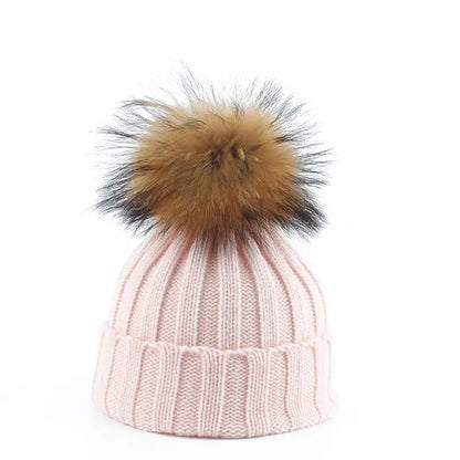 Kvinnors Vintermössa med Pom-Pom Trendig Design 4