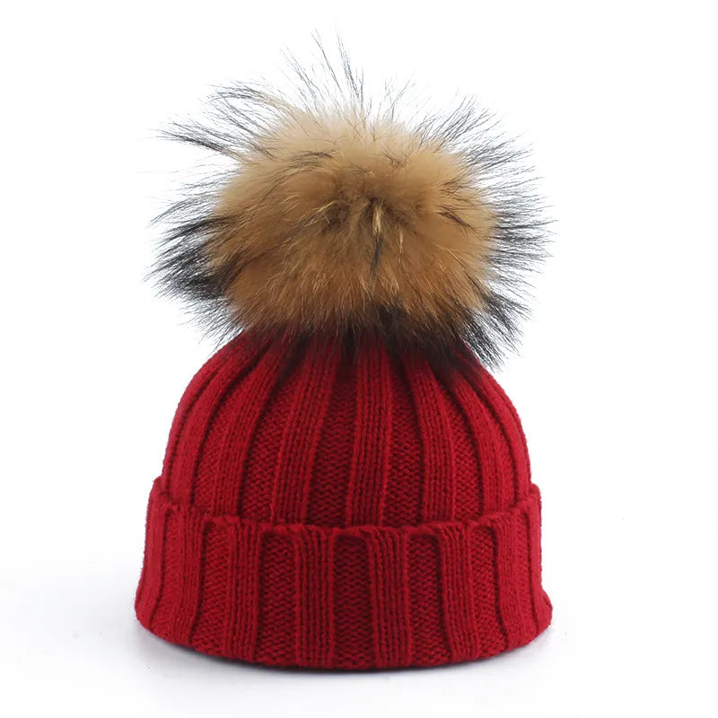 Kvinnors Vintermössa med Pom-Pom Trendig Design 5