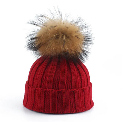 Kvinnors Vintermössa med Pom-Pom Trendig Design 5