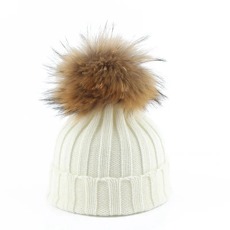 Kvinnors Vintermössa med Pom-Pom Trendig Design 7