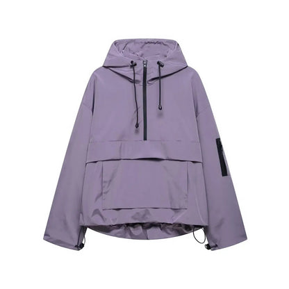 Kvinnors Vinterskidjacka med Huva Minimalistisk Stil 2