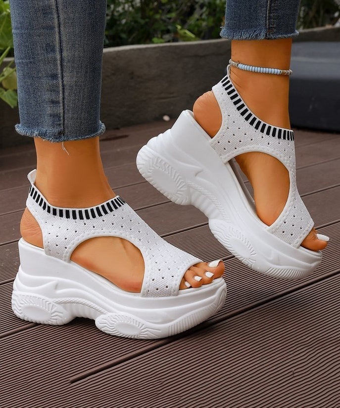 Kvinnors Wedge Sandaler Splicing 2