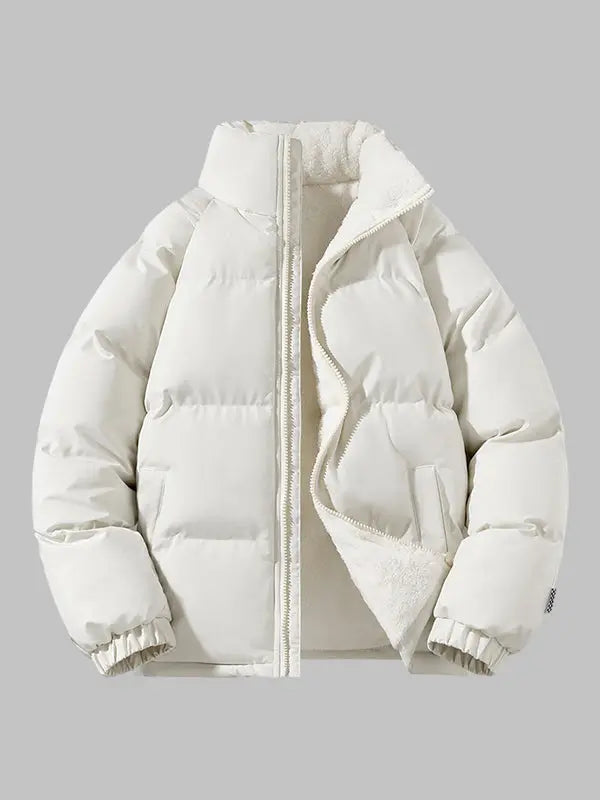 Lång Pufferjacka Dam Trendig Vadderad Design 11