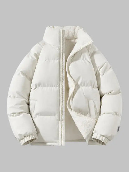 Lång Pufferjacka Dam Trendig Vadderad Design 11