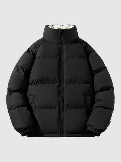 Lång Pufferjacka Dam Trendig Vadderad Design 9