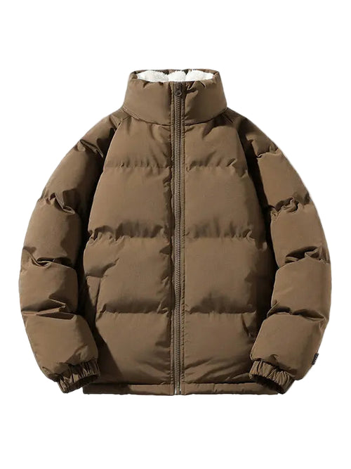 Lång Pufferjacka Herr Trendig Vadderad Design 0