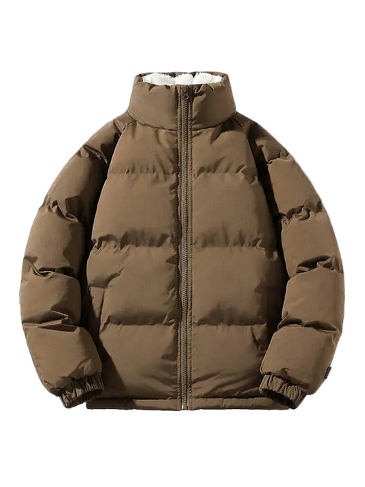 Lång Pufferjacka Herr Trendig Vadderad Design 0