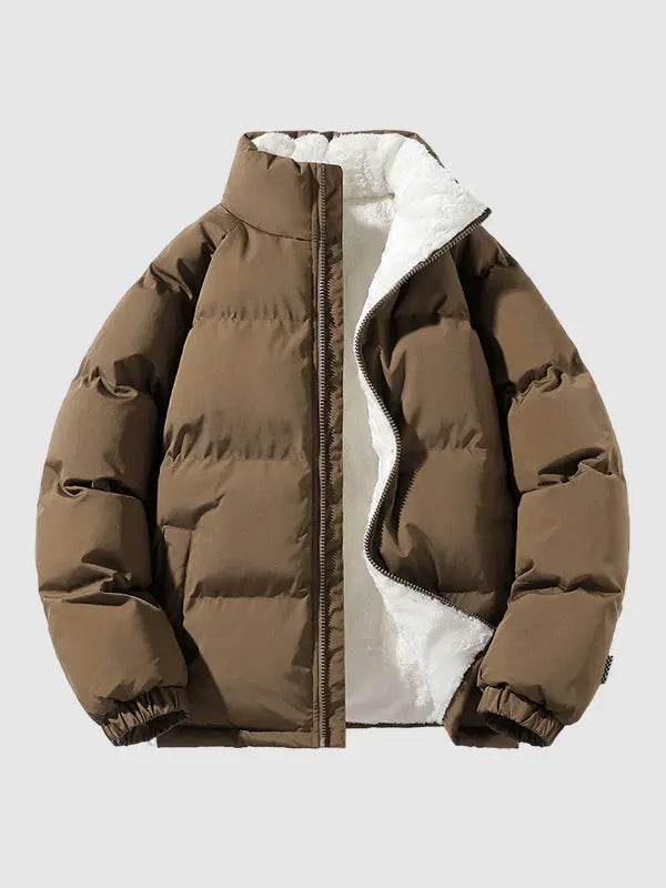 Lång Pufferjacka Herr Trendig Vadderad Design 2