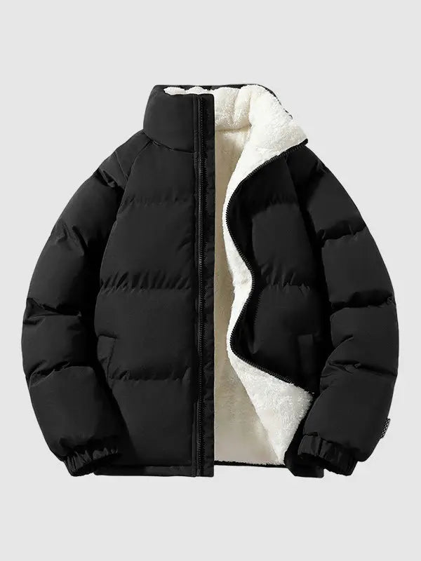 Lång Pufferjacka Herr Trendig Vadderad Design 3