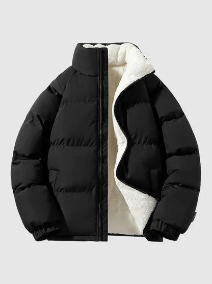 Lång Pufferjacka Herr Trendig Vadderad Design 3