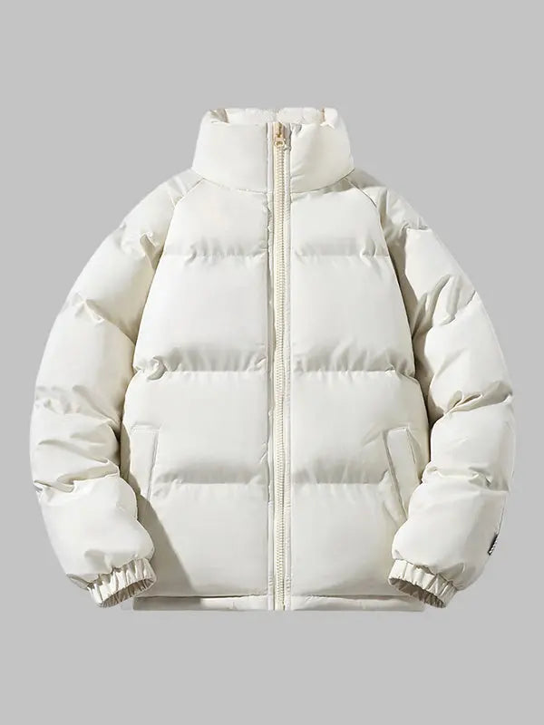 Lång Pufferjacka Herr Trendig Vadderad Design 6
