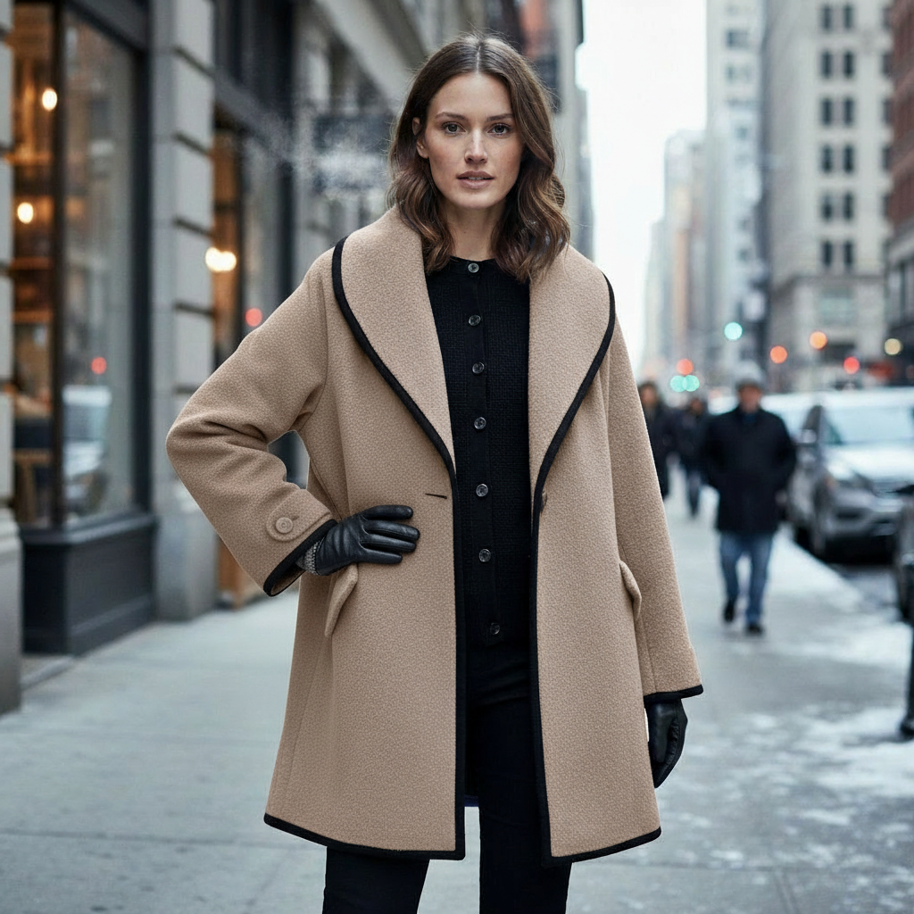 Lång Vinterjacka Dam Isolerad Modern Design 3