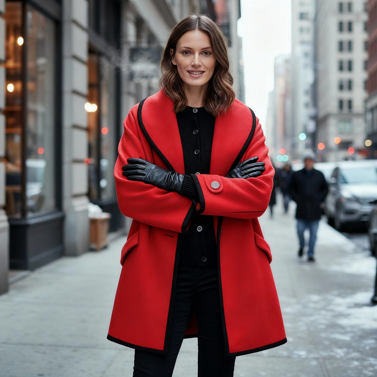 Lång Vinterjacka Dam Isolerad Modern Design 6