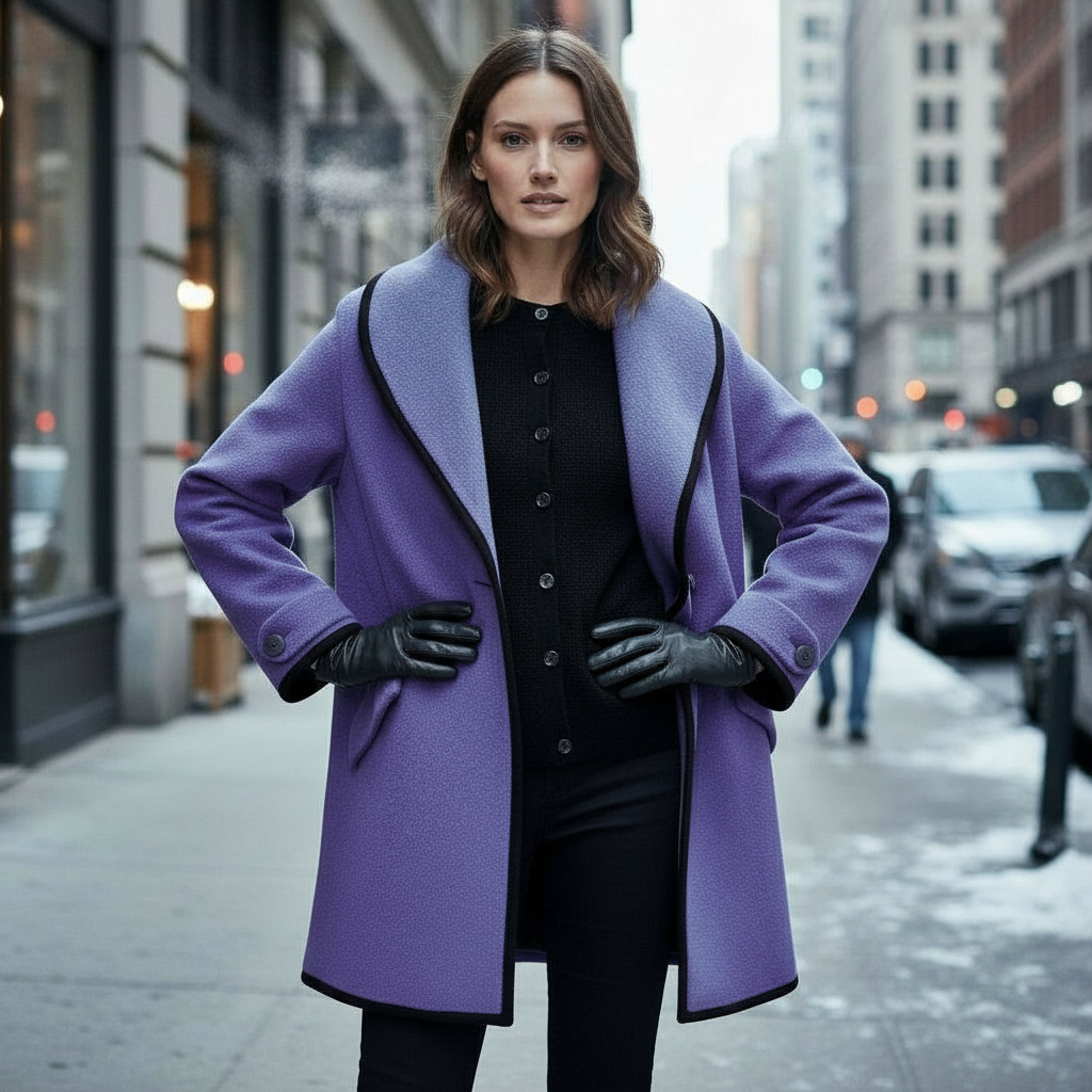 Lång Vinterjacka Dam Isolerad Modern Design 7