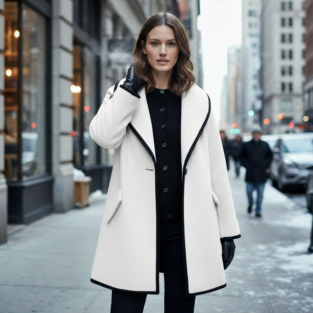 Lång Vinterjacka Dam Isolerad Modern Design 8