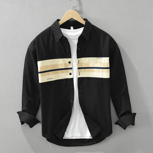 Herrskjorta Lapptäcksstil Relaxed Cotton 1