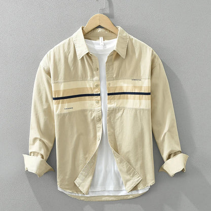 Herrskjorta Lapptäcksstil Relaxed Cotton 2